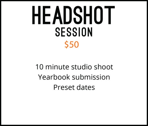 Quick, professional, and perfect for yearbook requirements - 10 minute studio shootYearbook SubmissionPreset dates